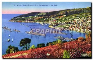 Old Postcard Villefranche Sur Mer Vue Generale The bay boats