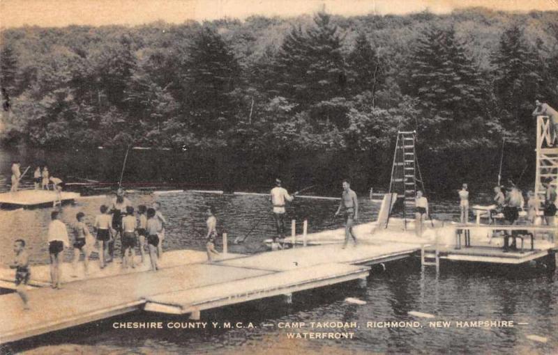 Richmond New Hampshire Camp Takodah YMCA Swimming Vintage Postcard JD933698