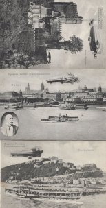 Zeppelins Fernfahrt 3x Antique German Aviation Airship Postcard s