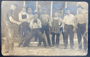 Mint USA Real Picture Postcard Vintage Amateur Baseball Team Players