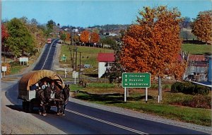 USA The Last Wagon West Providence Forge Virginia Chrome Postcard 09.81