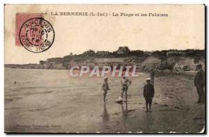 Bernerie Old Postcard Beach and cliffs