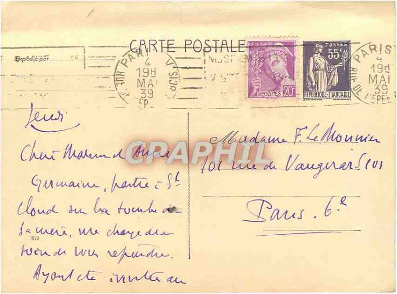 Entier Postal type 55c Peace 1939