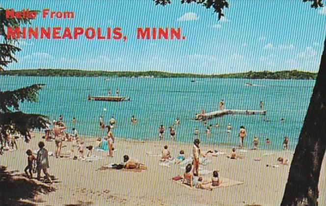 Minnesota Greetings Hello From Minneapolis Lake Calhoun Beach Scene