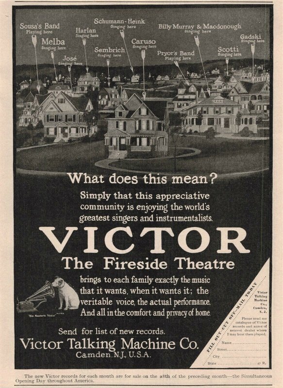 1907 Original Print Ad Victor Dog Talking Machine 2P1-6 e et