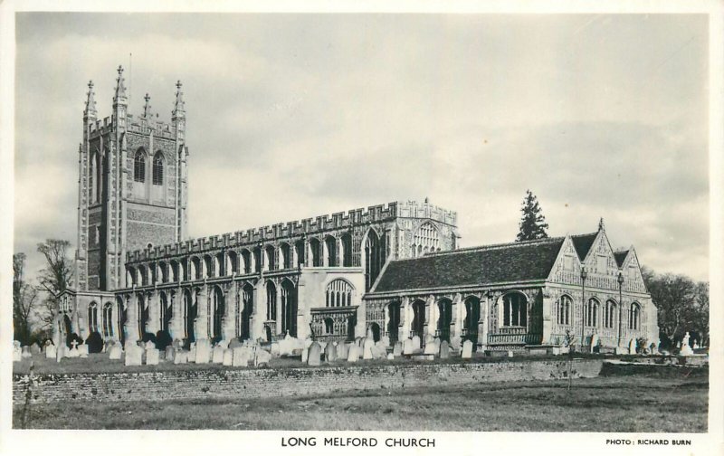 Postcard UK England Long Melford, Suffolk church tower