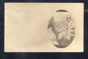 RPPC LITTLE ROCK ARKANSAS WOMAN ON HORSEBACK 1911 VINTAGE REAL PHOTO POSTCARD