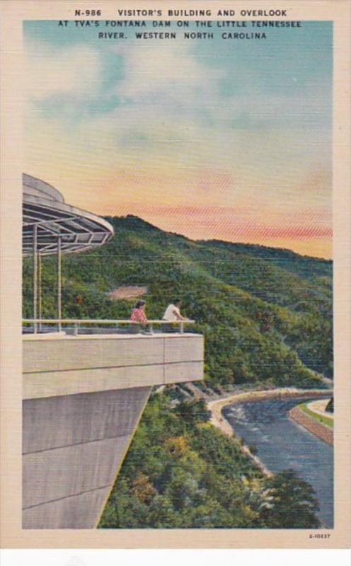 North Carolina TVA Fontana Dam On Tennessee River Visitor's Builing &...