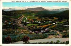 Bozeman Pass US Highway 10 Livingston to Bozone Montana Postcard