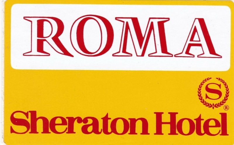 Italy Roma Sheraton Hotel Vintage Luggage Label sk3401