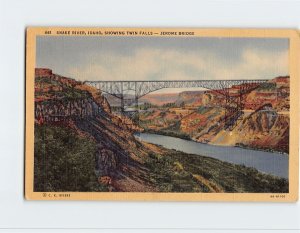 Postcard Snake River, Showing Twin Falls-Jerome Bridge, Twin Falls, Idaho