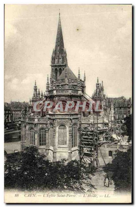 Old Postcard Caen Eglise Saint Pierre The apse