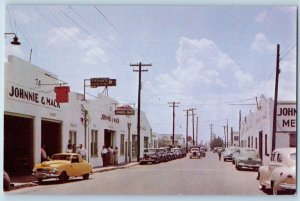 Miami Florida Postcard Largest Auto Service Plant Street View Classic Cars c1960
