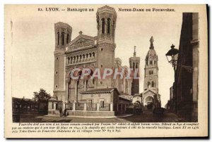 Old Postcard Lyon Basilica Of Our Lady Of Fourviere