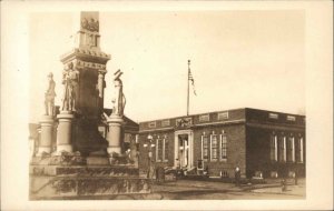 Lock Haven PA Pennsylvania Post Office Monument Square Real Photo Postcard