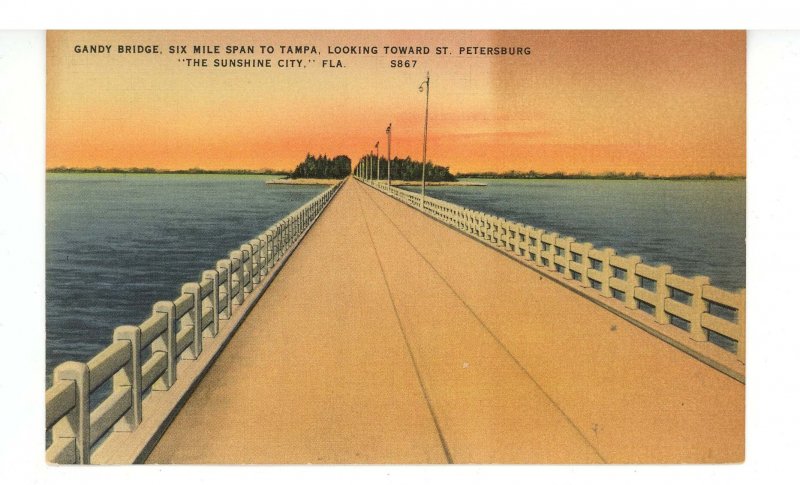 FL - St. Petersburg. Gandy Bridge Across Tampa Bay  (stained)