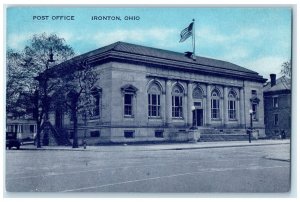 c1940 Post Office Exterior View Building Ironton Ohio Vintage Antique Postcard