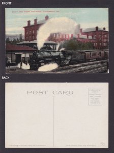 Postcard, United States, Cumberland MD, Queen City Depot and Hotel