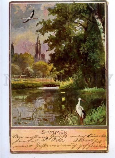 177160 Seasons SUMMER Sommer HUNT Storks Vintage PC