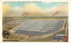 Memphis Tennessee panoramic aerial view Cotton Warehouse antique pc BB1461