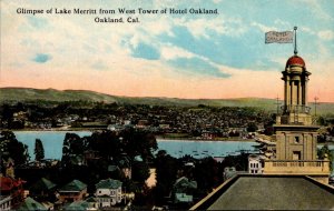 California Oakland Glimpse Of Lake Merritt From West Tower Of Hotel Oakland C...