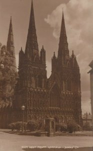 Staffordshire Postcard - West Front, Lichfield Cathedral  RS23797