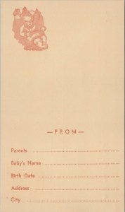 Postcard Vintage Birth Announcement Toms River NJ