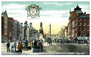 Ireland Dublin O'connells  Street, Monument, City coat of Arms