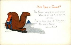 E WEAVER Prohibition Comic Camel Old Postcard