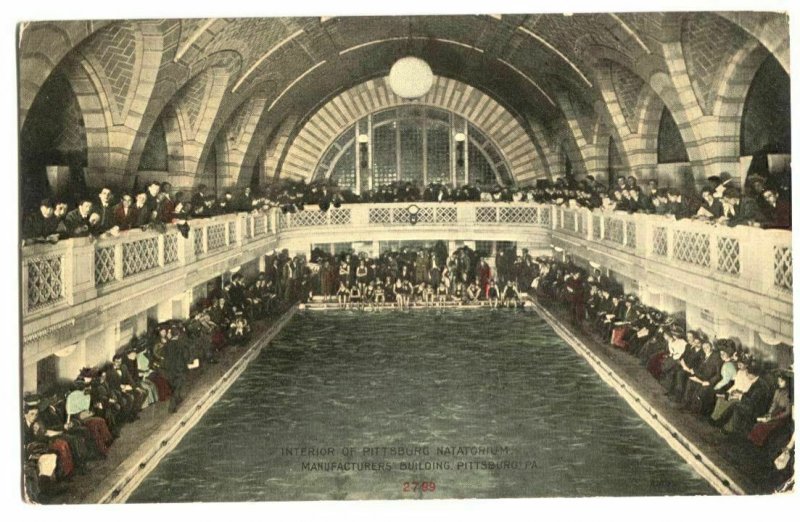 Postcard Interior Pittsburg Pool Natatorium Manufacturers Building Pittsburg PA