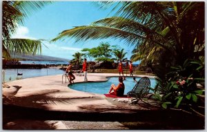 Hotel King Kamehameda Kailua-Kona Hawaii Plumeria Terrace Swimming Pool Postcard