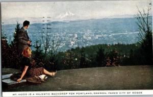 View from Mount Hood Overlooking Portland Oregon c1944 Vintage Postcard N04