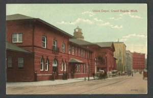 1914 PICTURE POST CARD UNION DEPOT GRAND RAPIDS MI