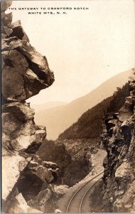 Vtg White Mountains NH Gateway to Crawford Notch RPPC Real Photo Postcard