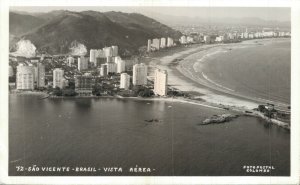 Brazil Sao Vicente Brasil Vista Aerea Vintage RPPC 07.92