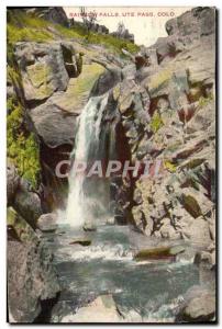 Old Postcard Rainbow Falls Ute Pass Colo