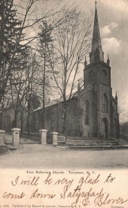 Vintage Postcard 1905 First Reformed Church Tarrytown New York Russel & Lawrie