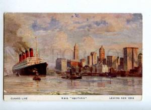 190313 US New-York CUNARD LINE ship AQUITANIA Vintage postcard