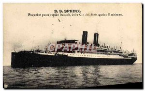 Postcard Old Ship Ship SS Sphinx french quick post Cie Messageries Maritimes