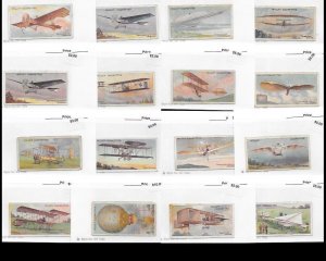 CIGARETTE CARDS (23) circa 1910s - flying ships topic