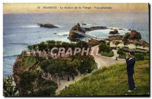Old Postcard Biarritz The Tempest at the Rock of the Virgin
