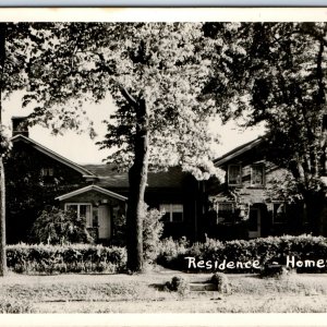 c1950s Homestead, IA RPPC House Residence Real Photo Postcard Cozy Brick A105