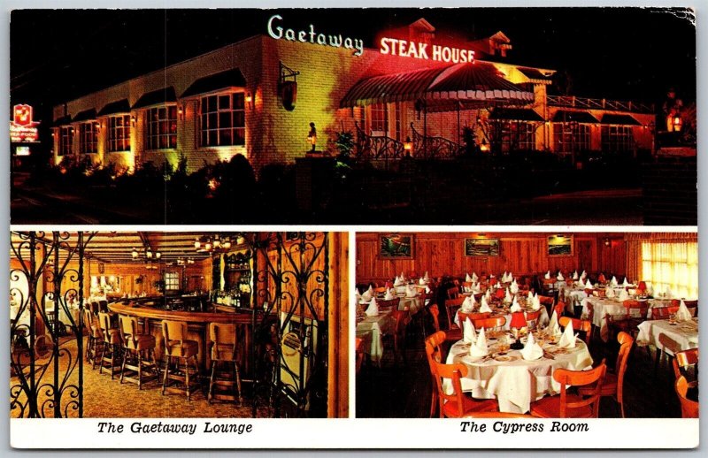 Vtg Huntington New York NY Gaetaway Restaurant Cypress Room Lounge Postcard