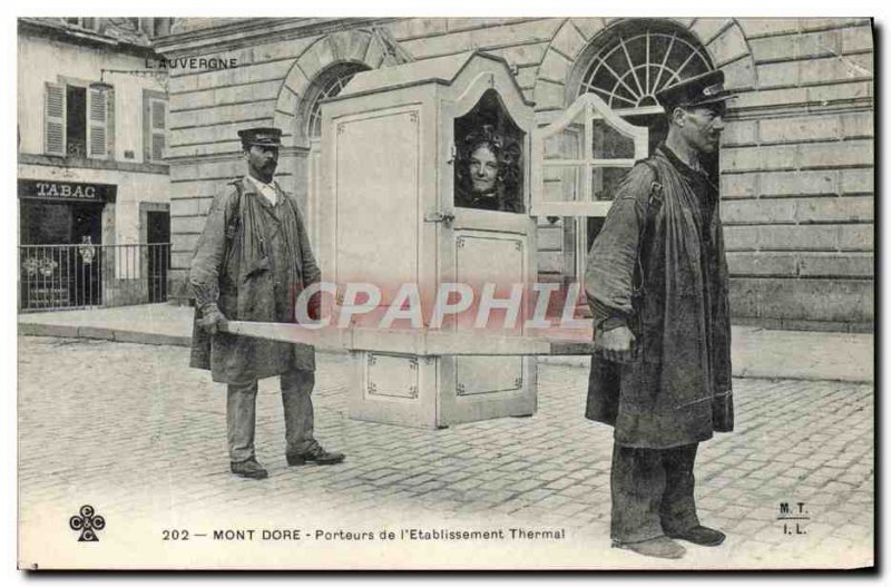 Old Postcard Mont Dore Bearers of & # 39etablissement spa TOP