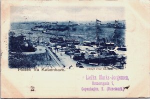 Denmark Copenhagen Hilsen Fra København Udsigt over Rhinen Vintage Postcard C262