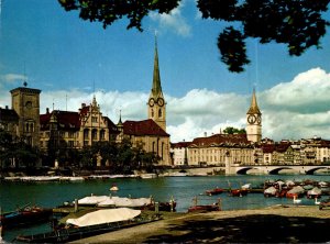 Switzerland Zurich Stadthaus Fraumuenster Meisse St Peter