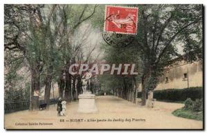 Niort Old Postcard Allee high garden plants