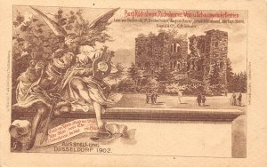A108 Germany 1902 Burg Ruedesheim Schumweinkellerein Muse Lire Soldier postcard
