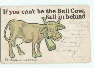 Pre-1907 comic COW WEARING LARGE COWBELL k6944