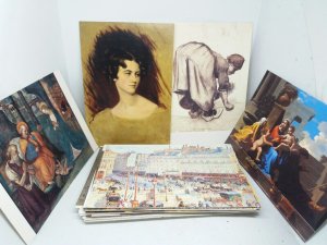 Job Lot Bulk Buy 50 Beautiful Art Painting Postcards People Places Religious etc 